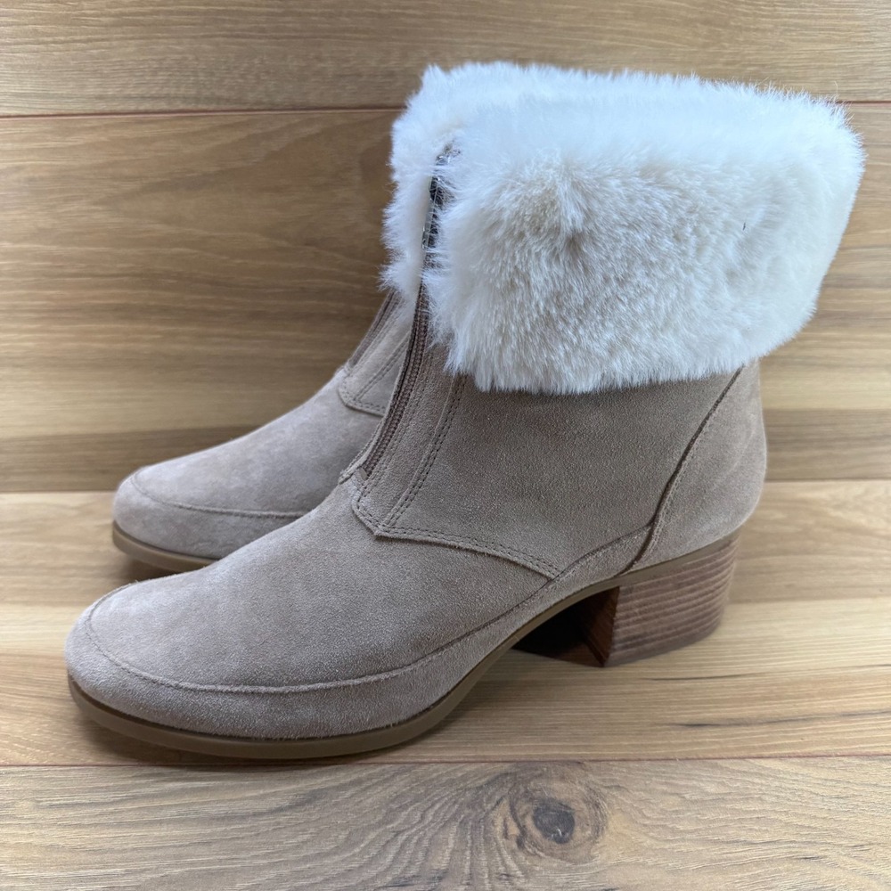 UGG Koolaburra Daianna Bootie 11 Taupe Suede Zipper Block Heel